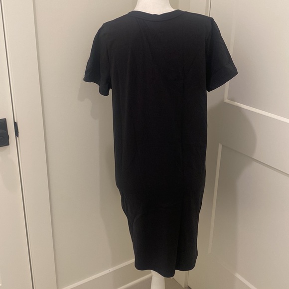 Madewell Black Cotton Crew Neck T Shirt Dress Sz L - Picture 4 of 6